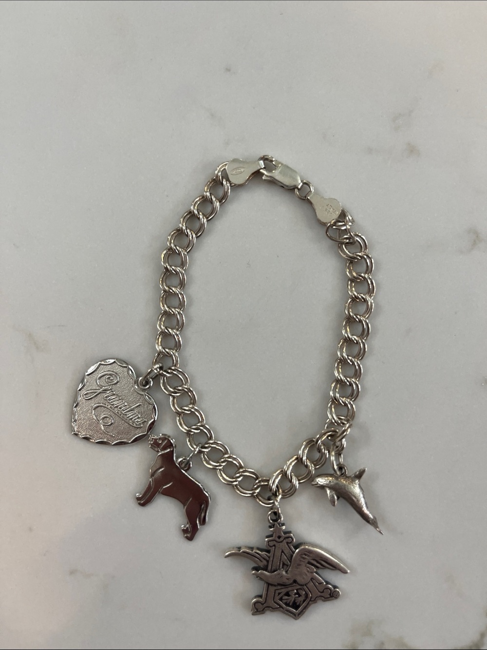 925 Silver Charm Bracelet with Heart and Animal Charms